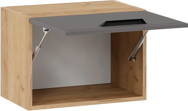 Изображение товара Шкаф под вытяжку ТриЯ Тиана 1ВВ5Г с одной откидной дверью (дуб крафт золотой/асфальт супермат)