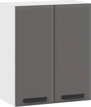 Изображение товара Шкаф навесной для кухни ТриЯ Тиана 1ВВ6 с двумя дверьми (белый/асфальт супермат)