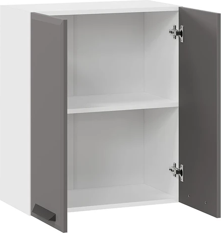 Изображение товара Шкаф навесной для кухни ТриЯ Тиана 1ВВ6 с двумя дверьми (белый/асфальт супермат)