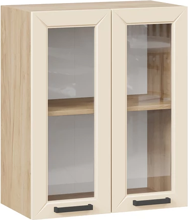 Изображение товара Шкаф навесной для кухни ТриЯ Лорас 1ВВ6С с двумя дверьми (дуб крафт золотой/холст брюле)