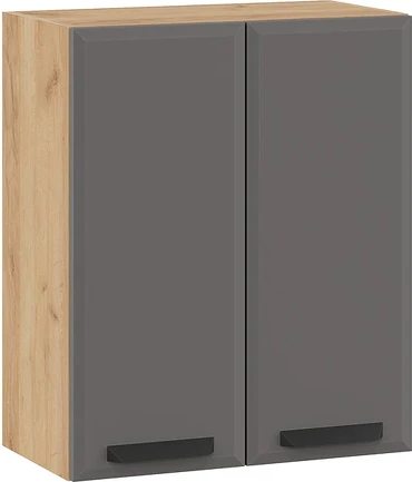 Изображение товара Шкаф навесной для кухни ТриЯ Тиана 1ВВ6 с двумя дверьми (дуб крафт золотой/асфальт супермат)