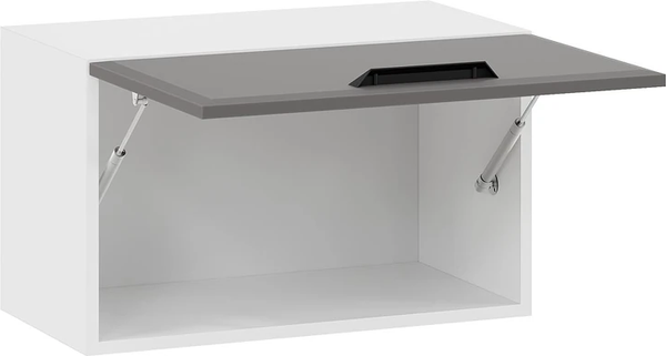 Изображение товара Шкаф под вытяжку ТриЯ Тиана 1ВВ6Г с одной откидной дверью (белый/асфальт супермат)