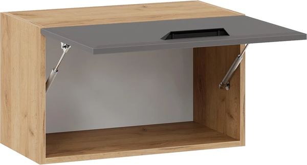 Изображение товара Шкаф под вытяжку ТриЯ Тиана 1ВВ6Г с одной откидной дверью (дуб крафт золотой/асфальт супермат)