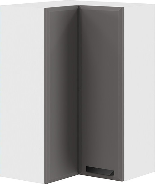 Изображение товара Шкаф навесной для кухни ТриЯ Тиана 1ВВ6УП угловой прямой (белый/асфальт супермат)