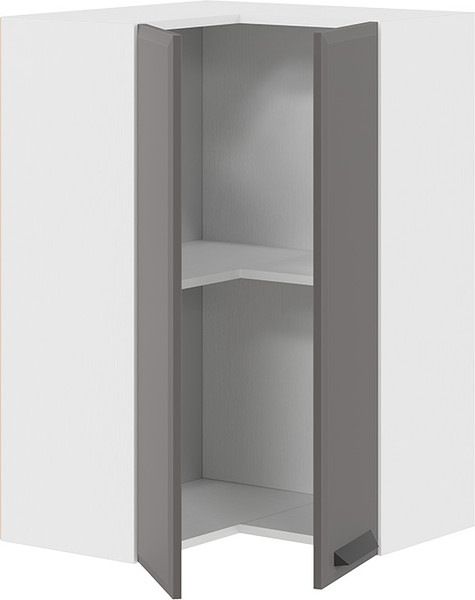 Изображение товара Шкаф навесной для кухни ТриЯ Тиана 1ВВ6УП угловой прямой (белый/асфальт супермат)
