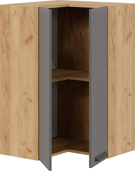 Изображение товара Шкаф навесной для кухни ТриЯ Тиана 1ВВ6УП угловой прямой (дуб крафт золотой/асфальт супермат)