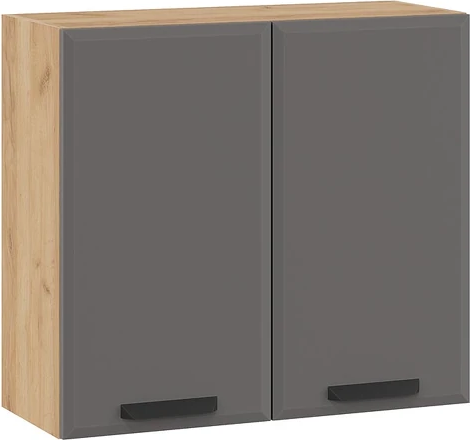 Изображение товара Шкаф навесной для кухни ТриЯ Тиана 1ВВ8 с двумя дверьми (дуб крафт золотой/асфальт супермат)