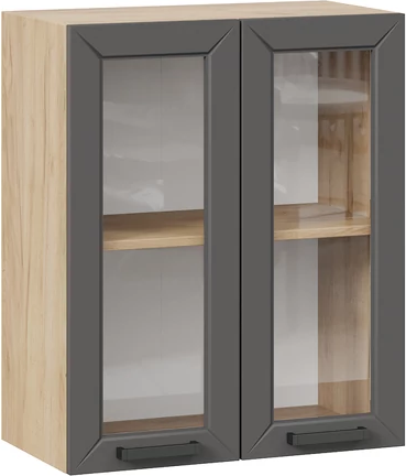 Изображение товара Шкаф навесной для кухни ТриЯ Лорас 1ВВ6С с двумя дверьми (дуб крафт золотой/холст вулкан)