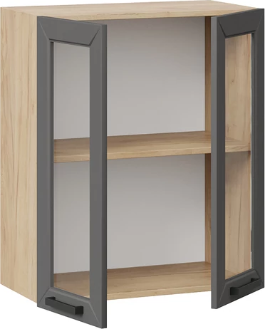 Изображение товара Шкаф навесной для кухни ТриЯ Лорас 1ВВ6С с двумя дверьми (дуб крафт золотой/холст вулкан)