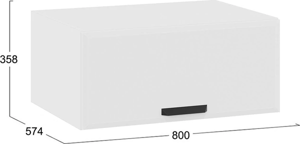 Изображение товара Шкаф под вытяжку ТриЯ Тиана 1ВВ8Г с одной откидной дверью (белый/белый супермат)