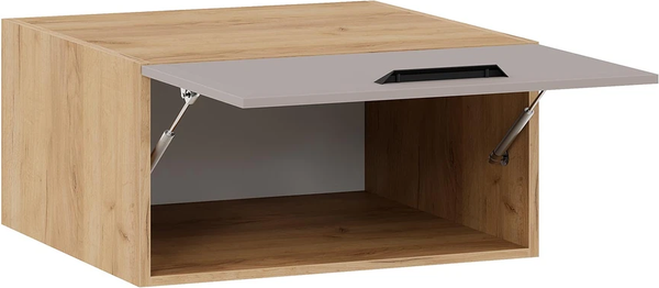 Изображение товара Шкаф под вытяжку ТриЯ Тиана 1ВВ8Г с одной откидной дверью (дуб крафт золотой/мокко супермат)