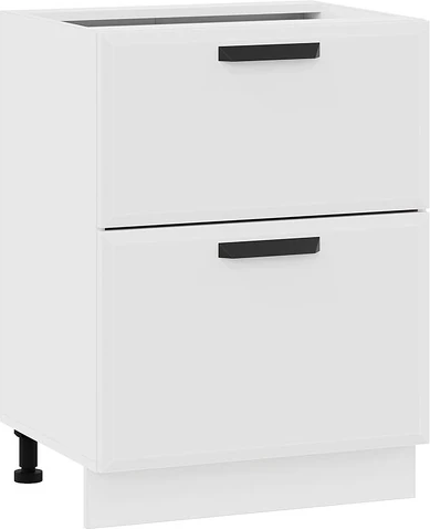 Изображение товара Шкаф-стол кухонный ТриЯ Тиана 1Н5Я2 с двумя ящиками (белый/белый супермат)