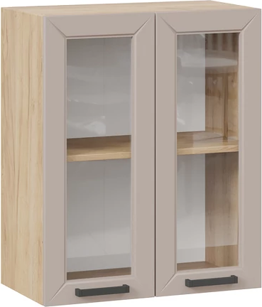 Изображение товара Шкаф навесной для кухни ТриЯ Лорас 1ВВ6С с двумя дверьми (дуб крафт золотой/холст латте)