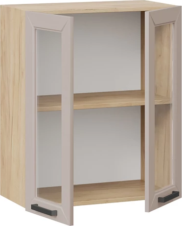 Изображение товара Шкаф навесной для кухни ТриЯ Лорас 1ВВ6С с двумя дверьми (дуб крафт золотой/холст латте)