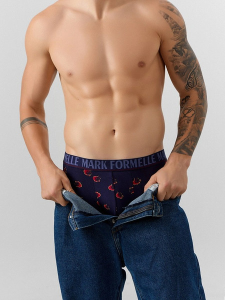 Изображение товара Трусы мужские Mark Formelle 411221 (р.94-104, огненные лошади на темно-синем)