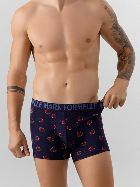 Изображение товара Трусы мужские Mark Formelle 411221 (р.102-112, огненные лошади на темно-синем)