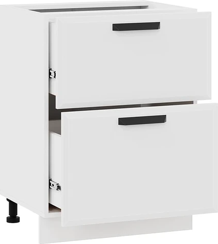 Изображение товара Шкаф-стол кухонный ТриЯ Тиана 1Н8Я2 с двумя ящиками (белый/белый супермат)