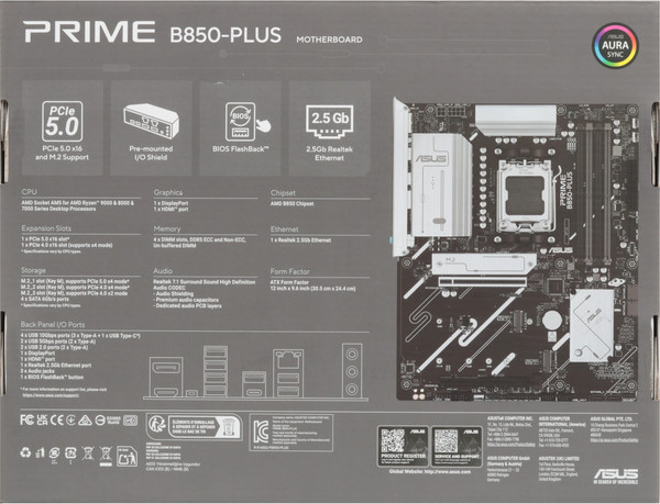 Изображение товара Материнская плата Asus Prime B850-Plus