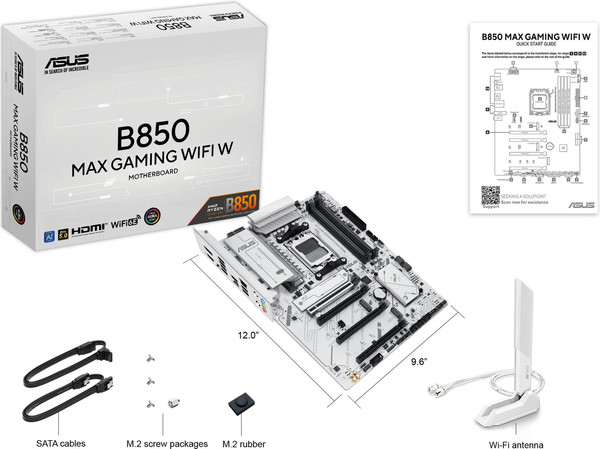 Изображение товара Материнская плата Asus B850 Max Gaming WiFi W