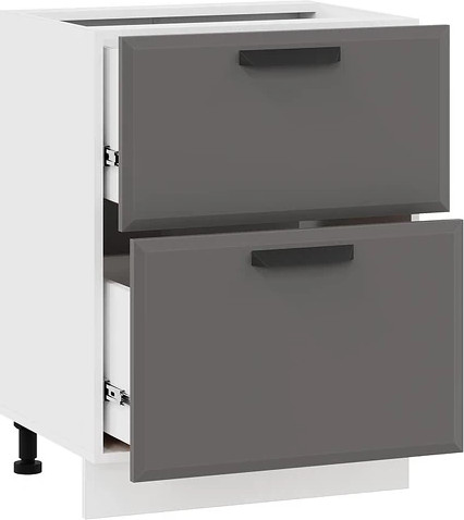 Изображение товара Шкаф-стол кухонный ТриЯ Тиана 1Н8Я2 с двумя ящиками (белый/мокко супермат)