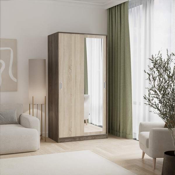 Изображение товара Шкаф-купе Кортекс-мебель Лагуна ШК01-01 (орех элия/дуб сонома)