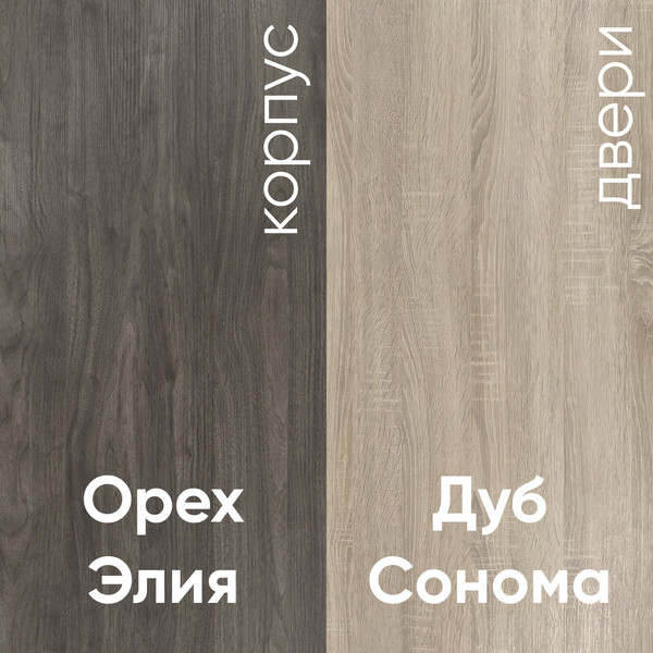 Изображение товара Шкаф-купе Кортекс-мебель Лагуна ШК01-01 (орех элия/дуб сонома)