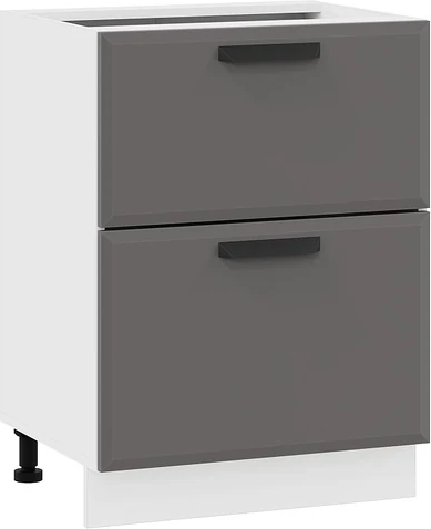 Изображение товара Шкаф-стол кухонный ТриЯ Тиана 1Н8Я2 с двумя ящиками (белый/асфальт супермат)