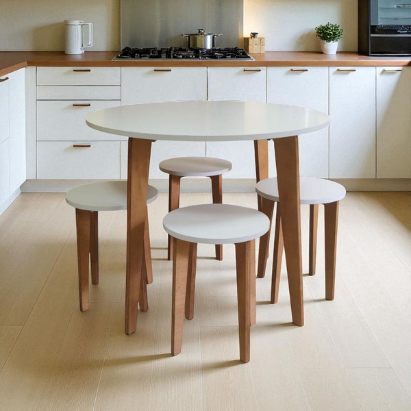 Изображение товара Обеденная группа Mio Tesoro Леванто (белый/дуб натуральный)