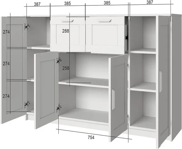 Изображение товара Тумба Anrex Skagen 4D2S (белый)