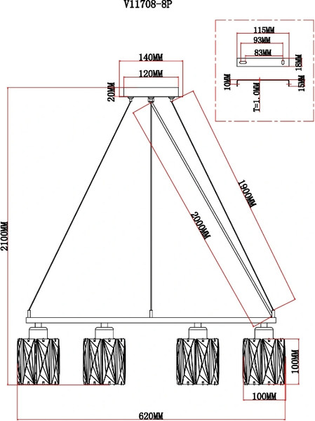 Изображение товара Люстра Moderli Prismique / V11708-8P