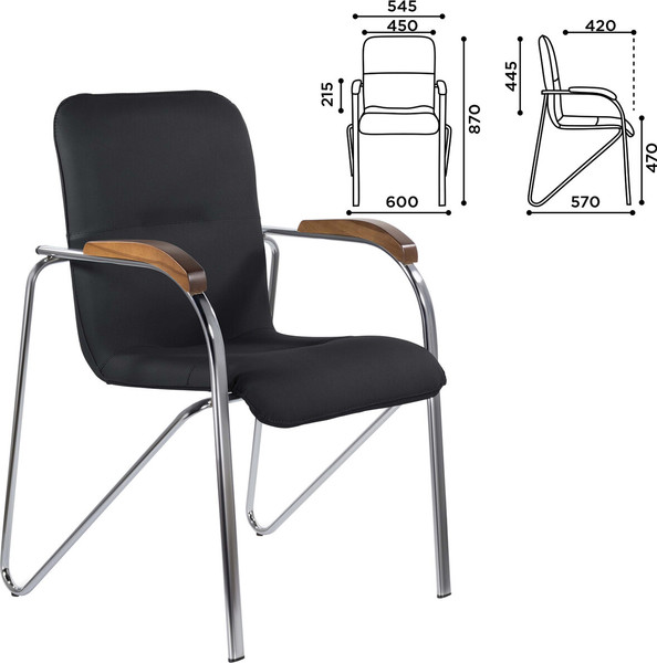 Изображение товара Стул офисный Brabix CF-103 / 532756 (хром/черный)