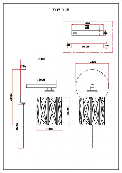 Изображение товара Бра Moderli Prismique / V11687-1W