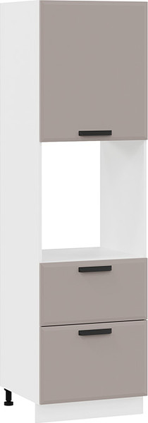 Изображение товара Шкаф-пенал кухонный ТриЯ Тиана 1П6Я2 с одной дверью и двумя ящиками (белый/мокко супермат)