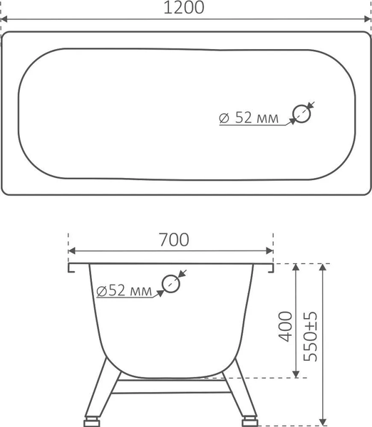 Изображение товара Ванна стальная ВИЗ Antika A-20001 120х70 (белая орхидея, c ножками)