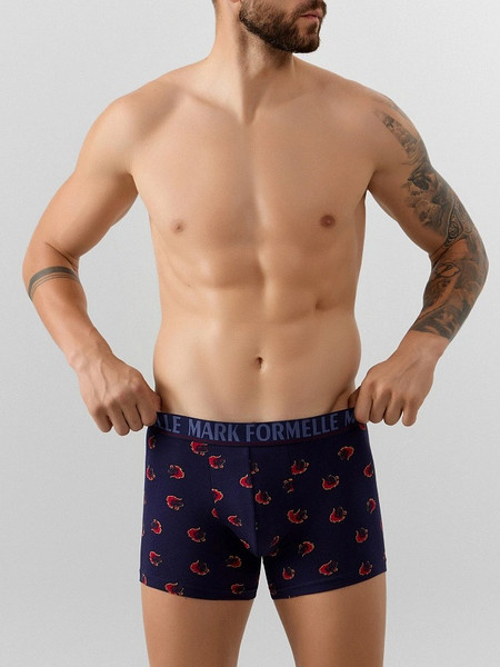 Изображение товара Трусы мужские Mark Formelle 411221 (р.90-100, огненные лошади на темно-синем)