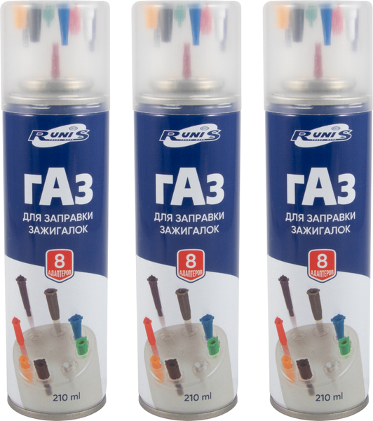 Изображение товара Топливо для зажигалки Runis Premium 1-005 (3штх210мл)