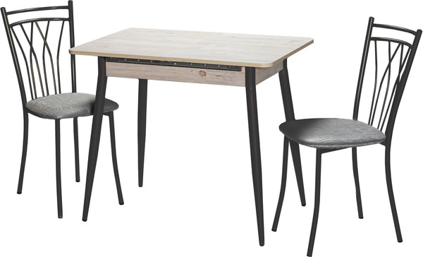 Изображение товара Обеденный стол Древпром М46 Бостон ДП1-01-10 60x90-127 (наоми/черный матовый)