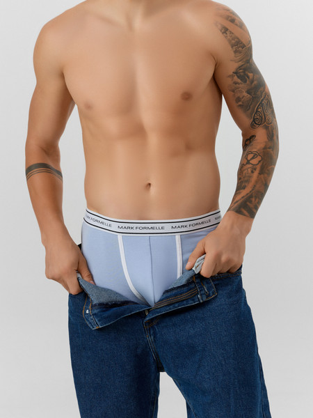 Изображение товара Комплект мужских трусов Mark Formelle 411165-2 (р.82-92, светло-голубой/джинсовый)