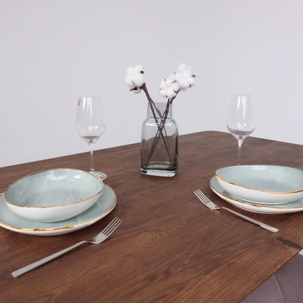 Изображение товара Обеденный стол ОКА Майон 120x80x74 (дуб мореный/черный)