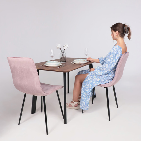 Изображение товара Обеденный стол ОКА Майон 120x80x74 (дуб мореный/черный)