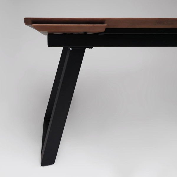 Изображение товара Обеденный стол ОКА Сангай раздвижной 136-196x80x75 (дуб мореный/черный)