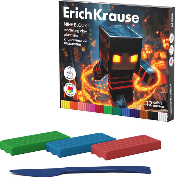 Изображение товара Пластилин Erich Krause Mine Block / 65201 (12цв)