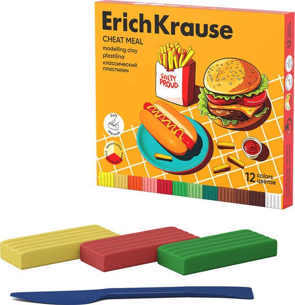 Изображение товара Пластилин Erich Krause Cheat Meal / 65443 (12цв)