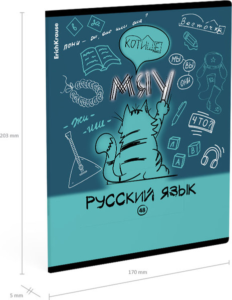 Изображение товара Тетрадь предметная Erich Krause Котоформулы. Русский язык / 59697 (48л)