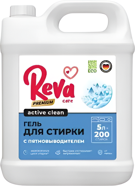 Изображение товара Гель для стирки Reva Care Концентрат с пятновыводителем (5л)