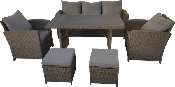 Изображение товара Комплект садовой мебели Sundays Madeira SFS 020 (светло-коричневый/серые подушки)