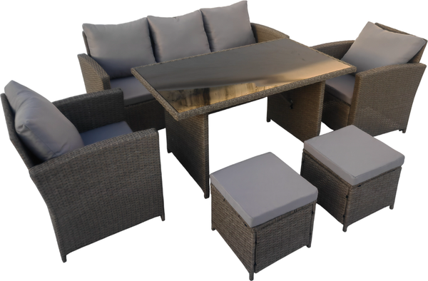 Изображение товара Комплект садовой мебели Sundays Madeira SFS 020 (светло-коричневый/серые подушки)