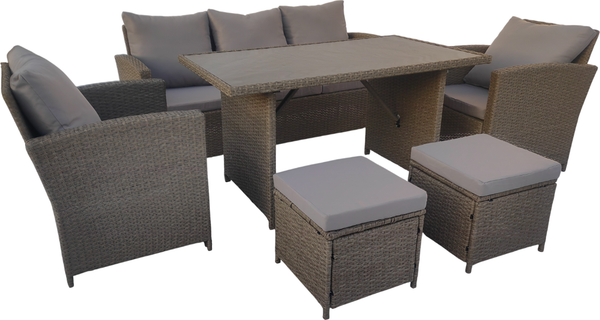 Изображение товара Комплект садовой мебели Sundays Madeira SFS 020 (светло-коричневый/серые подушки)