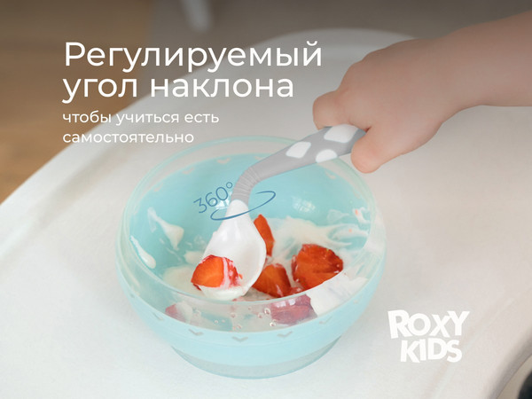 Изображение товара Набор столовых приборов для кормления ROXY-KIDS Ложка и вилка / RFD-002-Gr (серый)