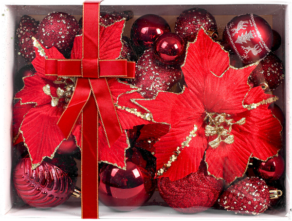 Изображение товара Набор елочных игрушек Золотая сказка 592591 (54шт, бордовый)